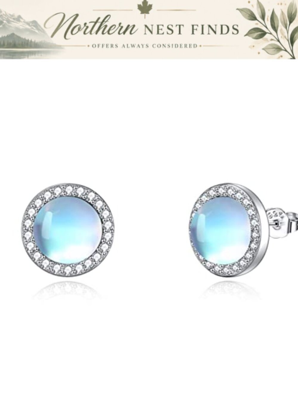 Moonstone Celtic Knot Hoop Earrings 925 Sterling Silver White Gold Plated